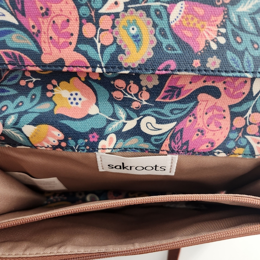 Sakroots Teal Enchanted Forest Luna Smartphone Crossbody Bag Wristlet Excellent - Picture 4 of 10